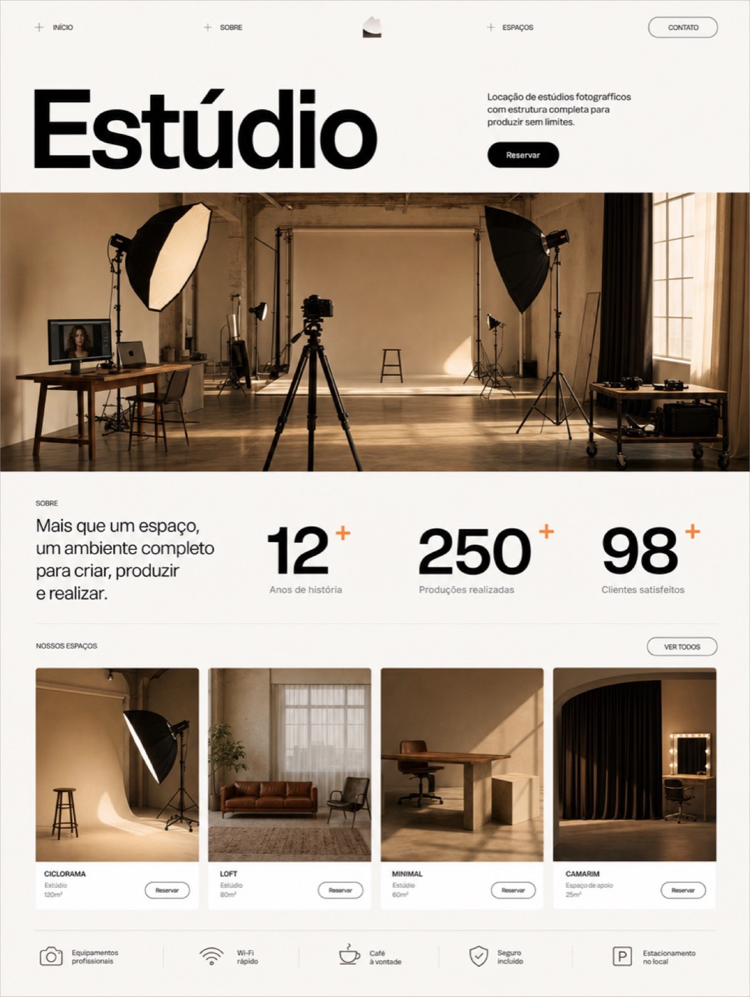 Conceito do site do estúdio